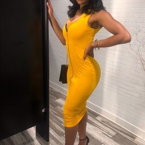Gold Fitted Dress